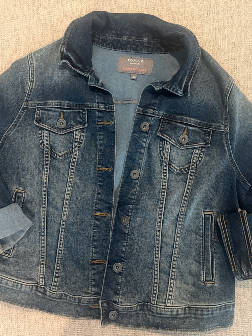 torrid Dark Blue Washed Denim Jacket